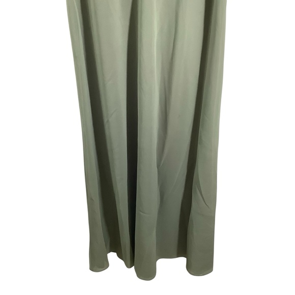 Elegant Vintage Green and White Lace Chiffon Dress Lined - Picture 3 of 9